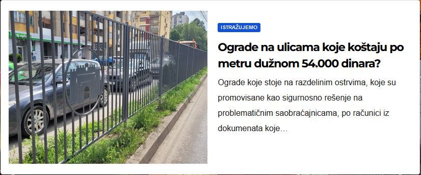 Ograde od 54.000 dinara po metru dužnom