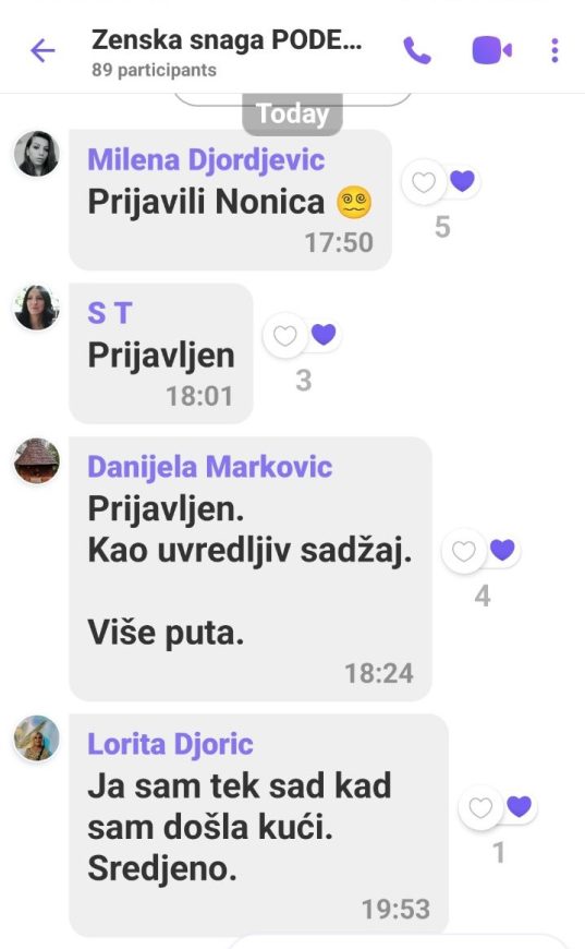 PODES . ženska mreža i lažna prijava