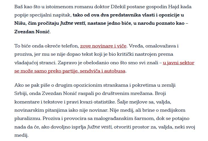 Tekst Zvezdan Nonić južne vesti