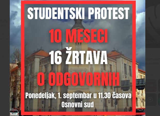 protest za 10 meseci od poada nadstrešnice