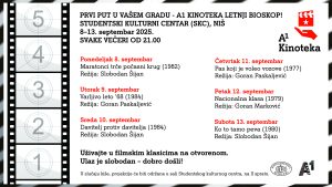 A1 Kinoteka letnji bioskop stiže u Niš i donosi besplatne projekcije restaurisanih domaćih klasika